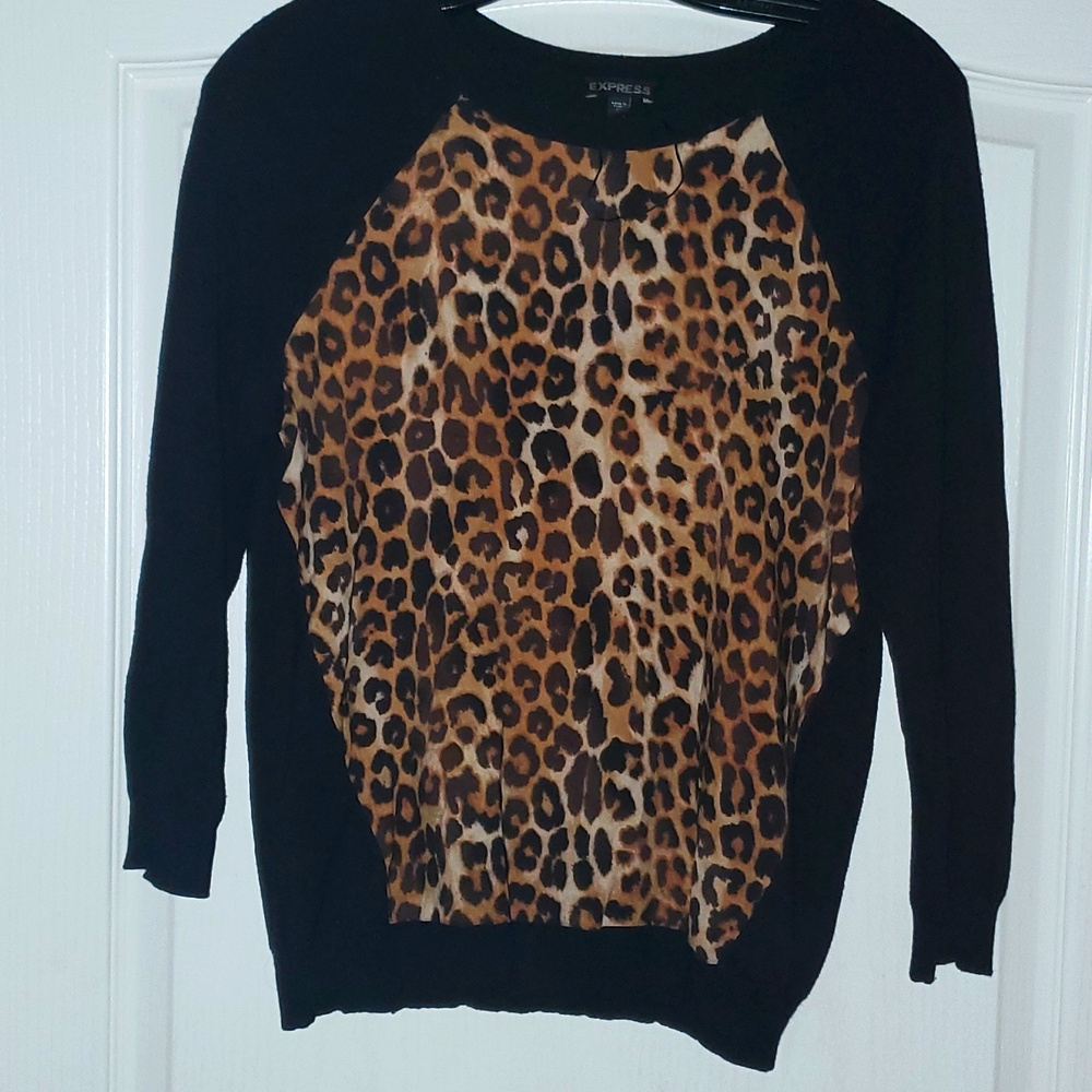 Express  Leopard Print " Multicolor" Top Women's Sz S